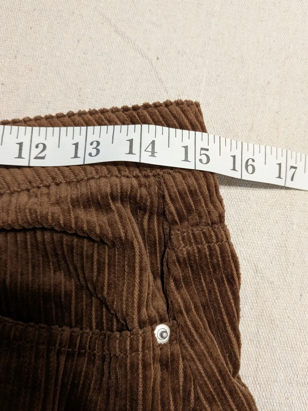 Blue Rain Brown Corduroy Button Down Mini Skirt Retro Fall - Picture 7 of 8